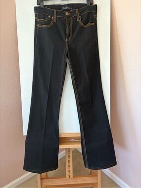 VTG Y2K Cache Contour Uknighted Royal Flare Denim Jeans Gold Stitch 4